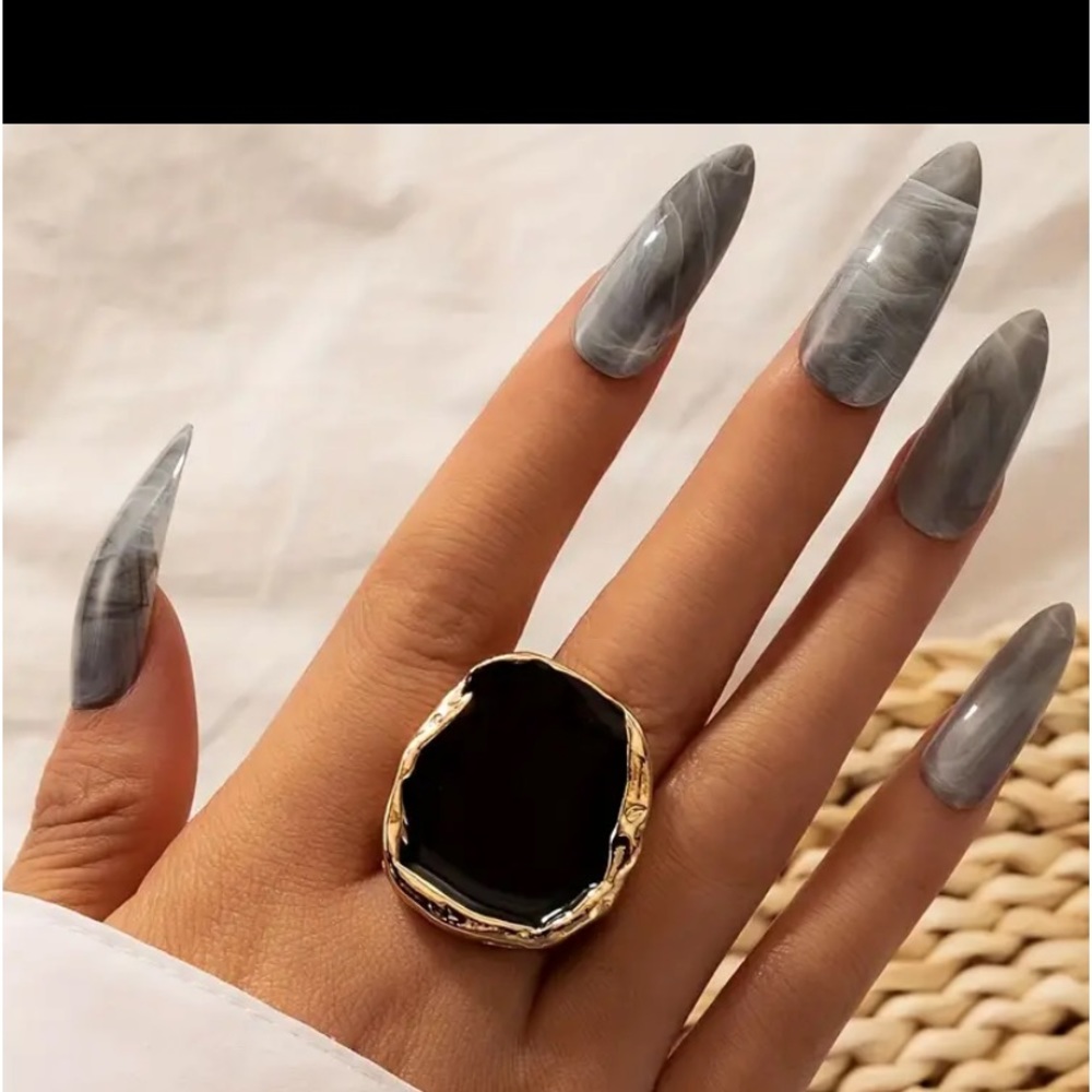 Exaggerated Personality Dome Ring Silver Plated Jewelry